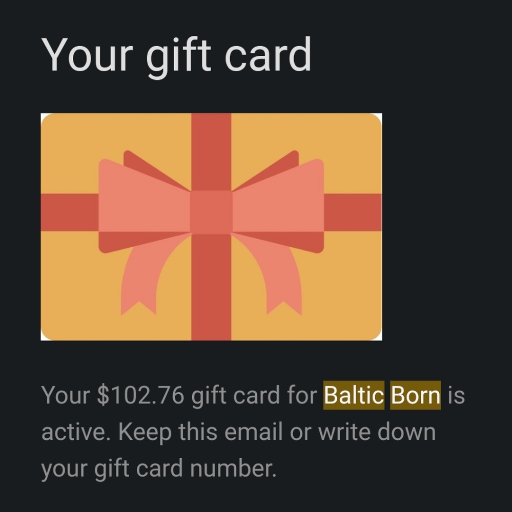 Baltic Born Gift Card